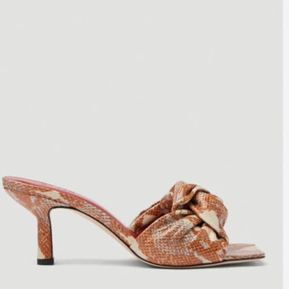 BY FAR 
Lana Snake-Print Heeled Mules - Picture 2 of 7